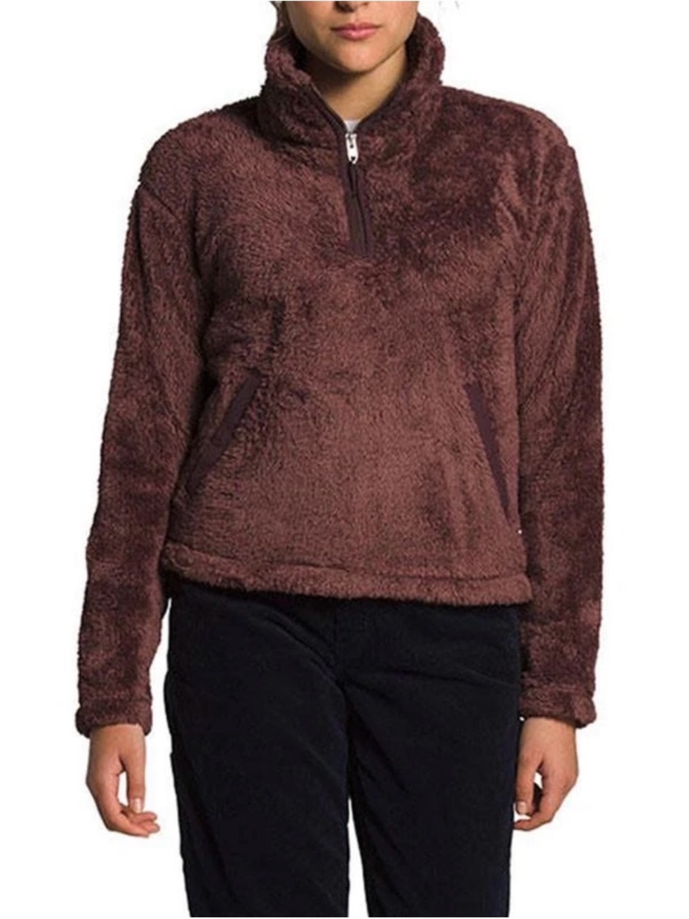 The North Face Flurry Half-Zip Teddy Fleece in Mauve Brown - M